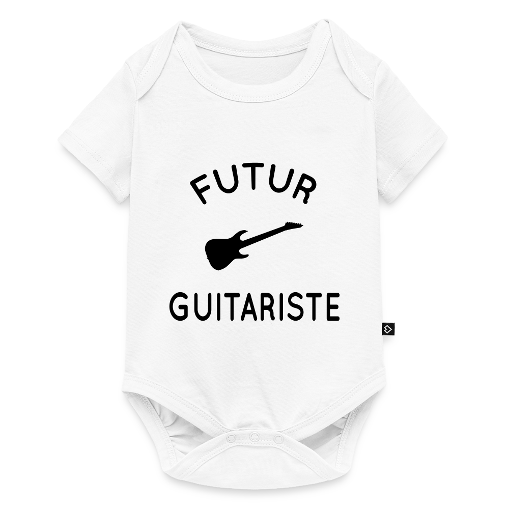 Body Bébé bio manches courtes - Futur guitariste - blanc
