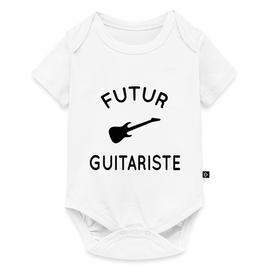 Body Bébé bio manches courtes - Futur guitariste - blanc