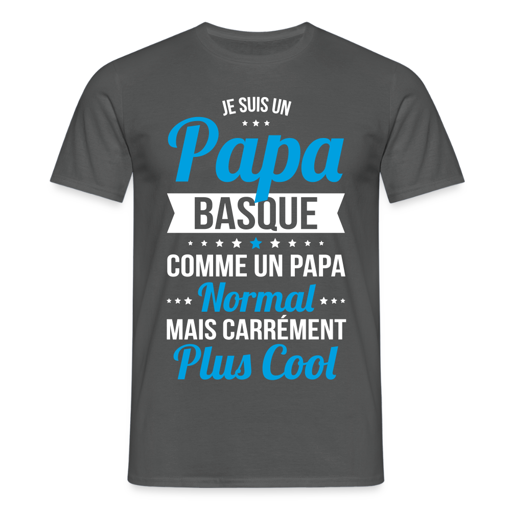T-shirt Homme - Papa Basque Plus Cool - charbon