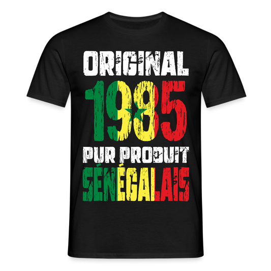 T-shirt Homme - Anniversaire 40 Ans - Original 1985 - Pur produit Sénégalais - noir