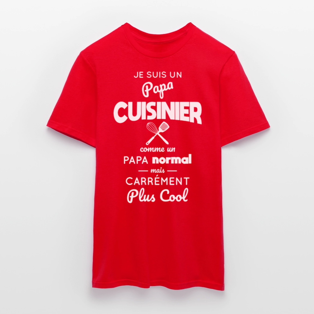 T-shirt Homme - Papa cuisinier plus cool - rouge