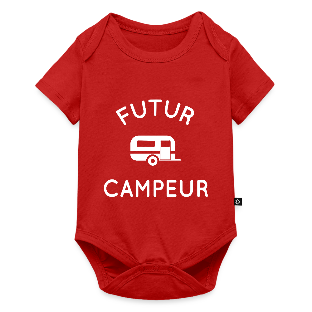 Body Bébé bio manches courtes - Futur campeur - rouge