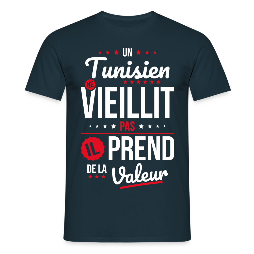 T-shirt Homme - Un Tunisien ne vieillit pas - marine
