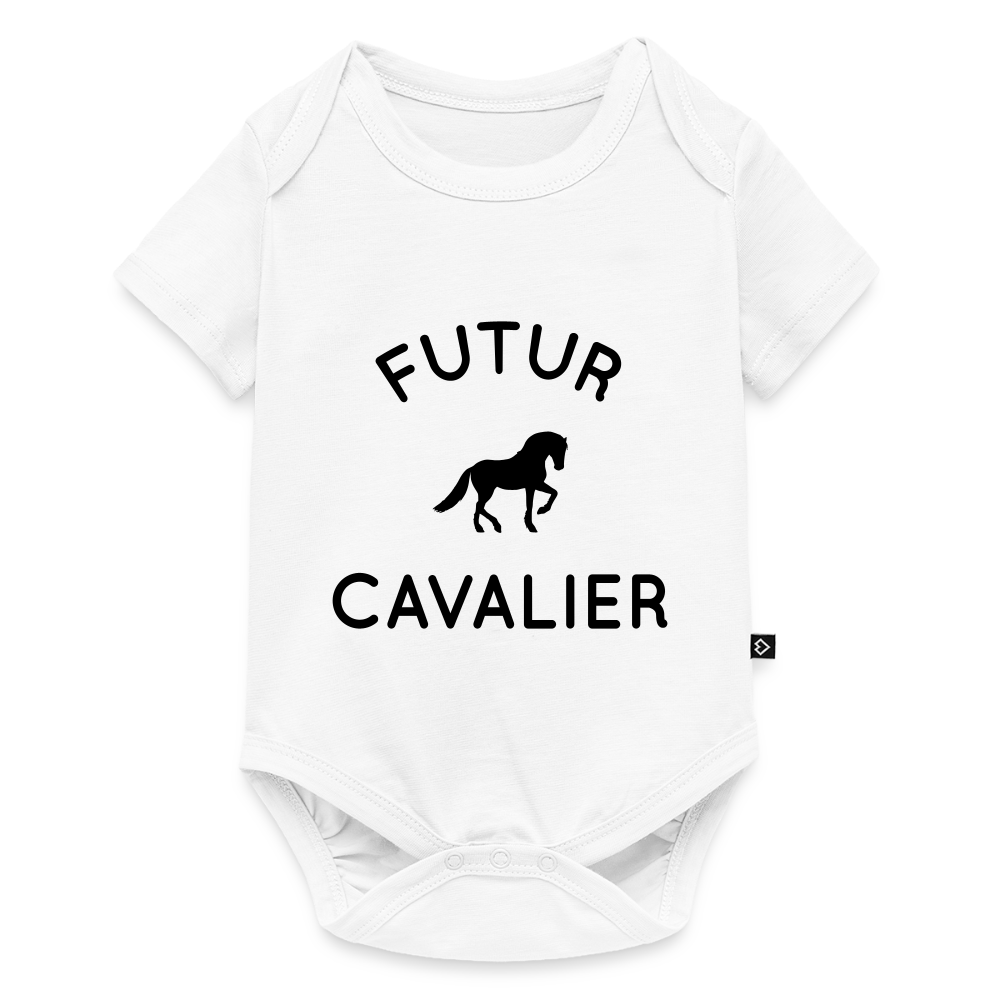 Body Bébé bio manches courtes - Futur cavalier - blanc