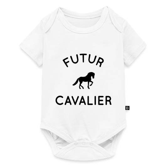 Body Bébé bio manches courtes - Futur cavalier - blanc
