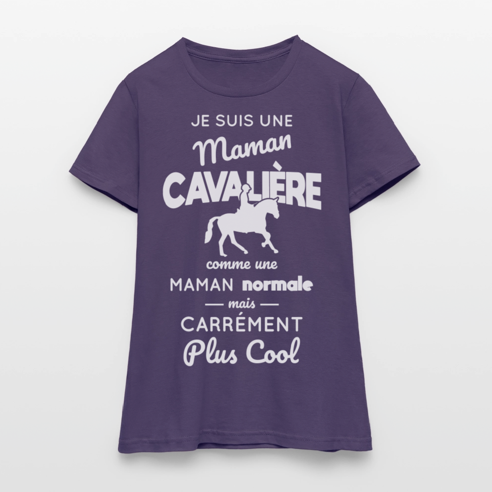 T-shirt Femme - Maman cavalière plus cool - violet foncé