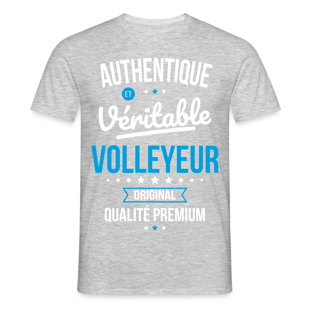 T-shirt Homme - Authentique et véritable Volleyeur - gris chiné