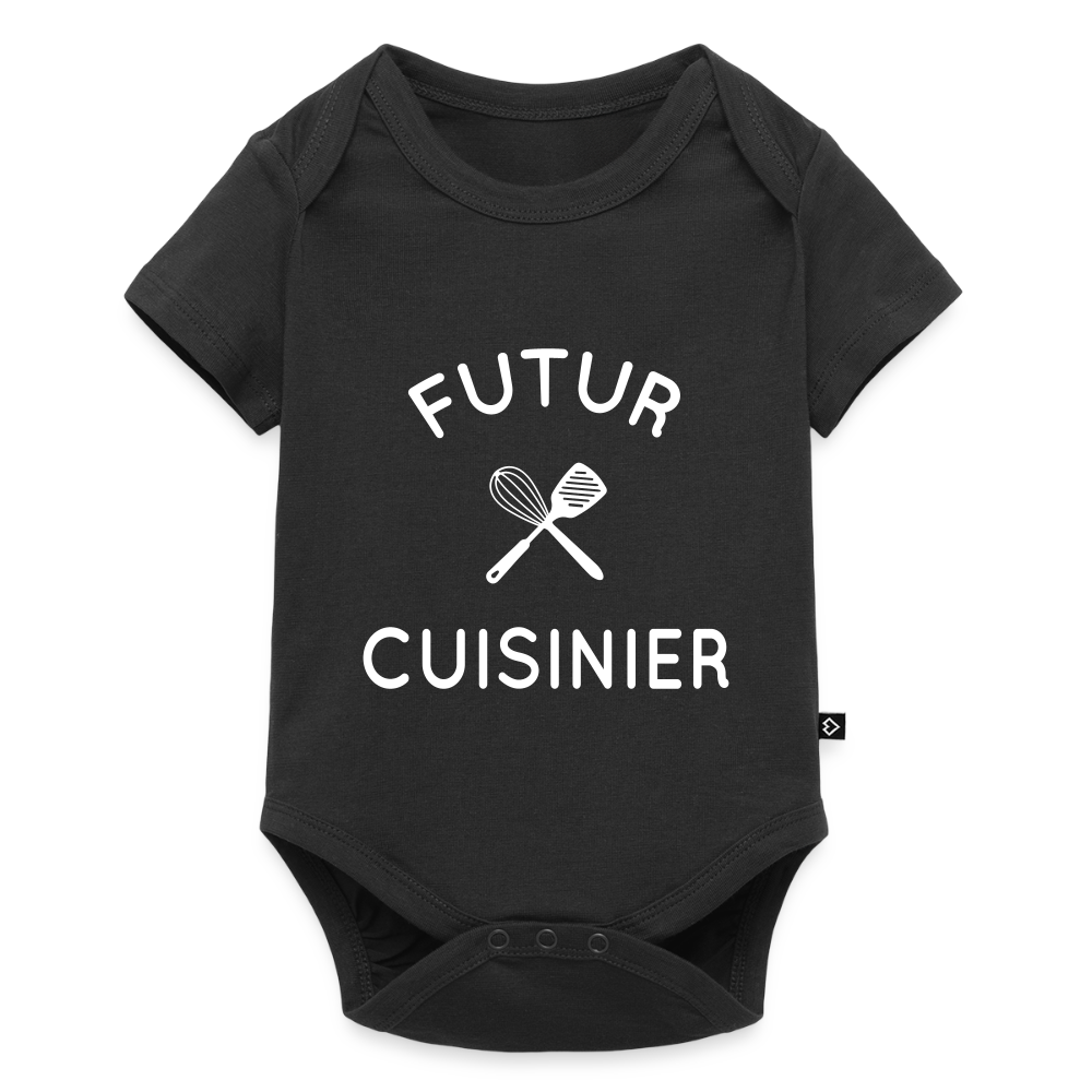 Body Bébé bio manches courtes - Futur cuisinier - noir