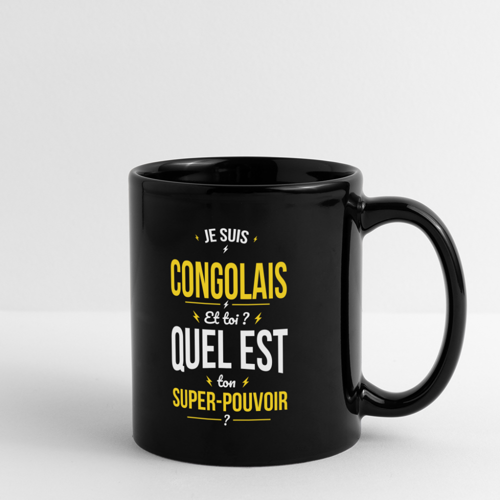 Mug uni - Je suis Congolais - Super-pouvoir - noir