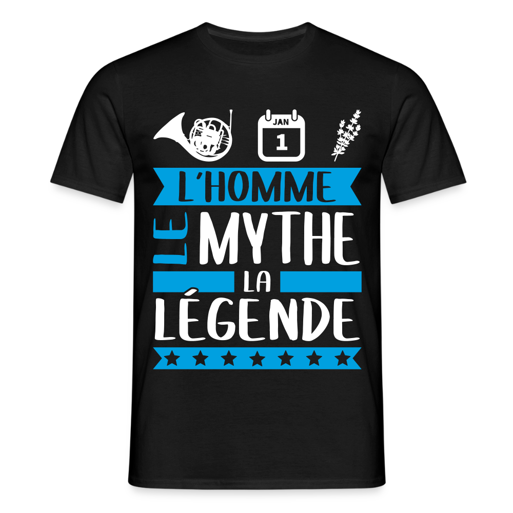 T-shirt homme Corentin rébus – L’homme, le mythe, la légende - noir