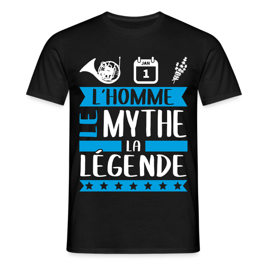 T-shirt homme Corentin rébus – L’homme, le mythe, la légende - noir