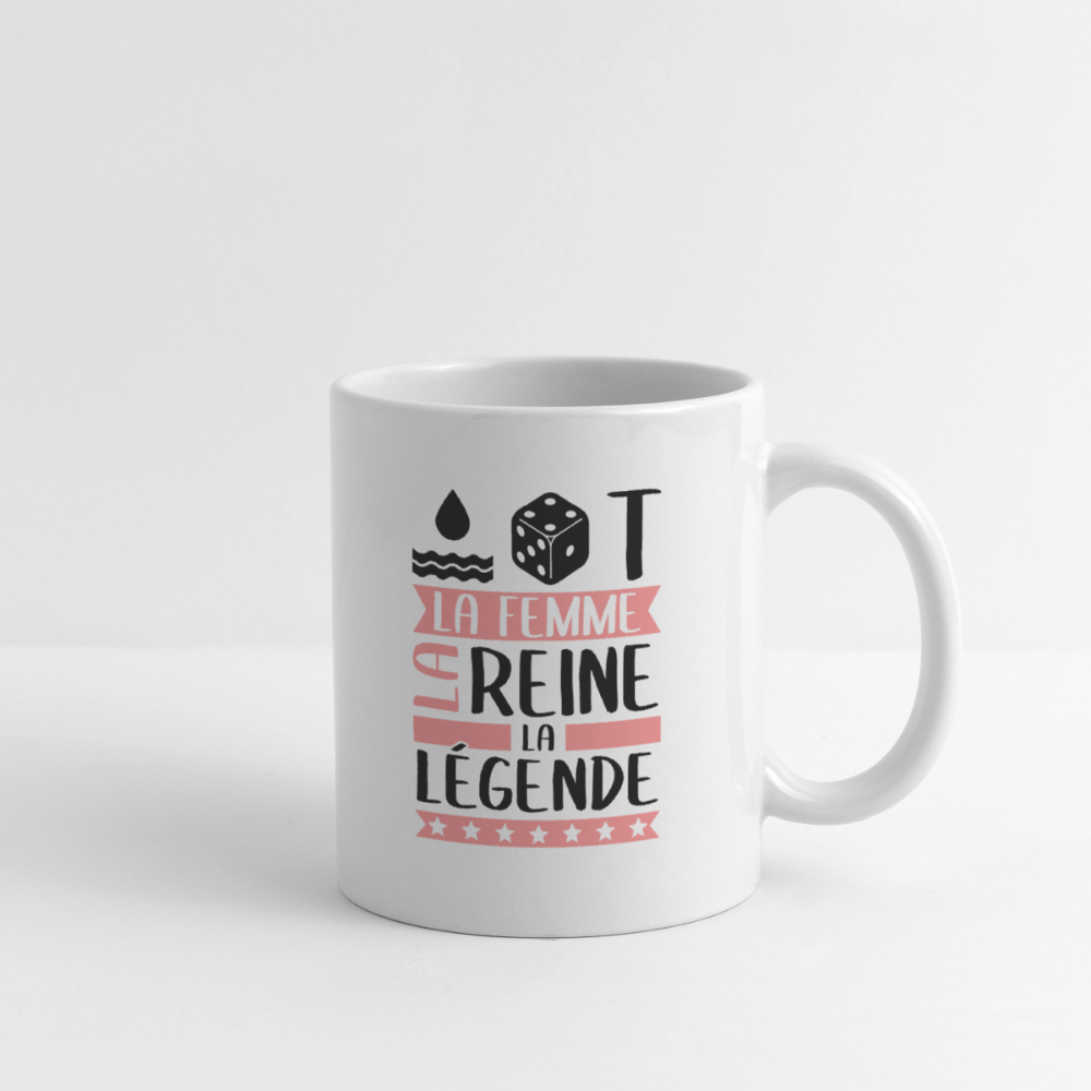 Mug blanc Odette rébus – La femme, la reine, la légende - blanc