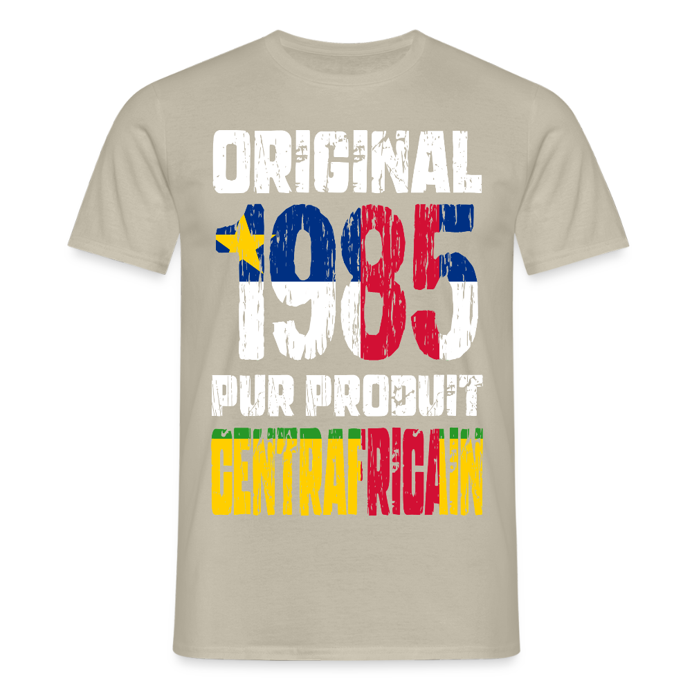 T-shirt Homme - Anniversaire 40 Ans - Original 1985 - Pur produit Centrafricain - beige sable