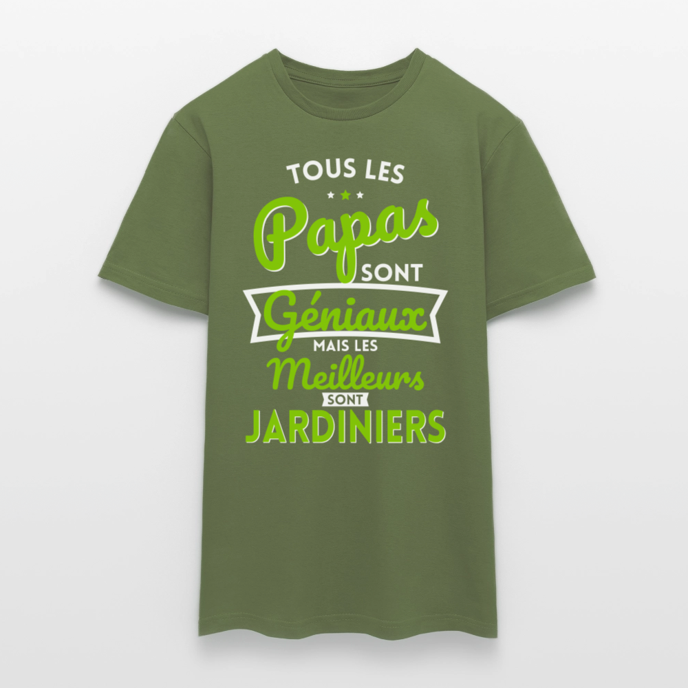 T-shirt Homme - Papas géniaux - Les meilleurs sont jardiniers - vert militaire