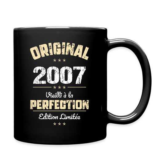Mug uni - Anniversaire 18 Ans - Original 2007 - noir