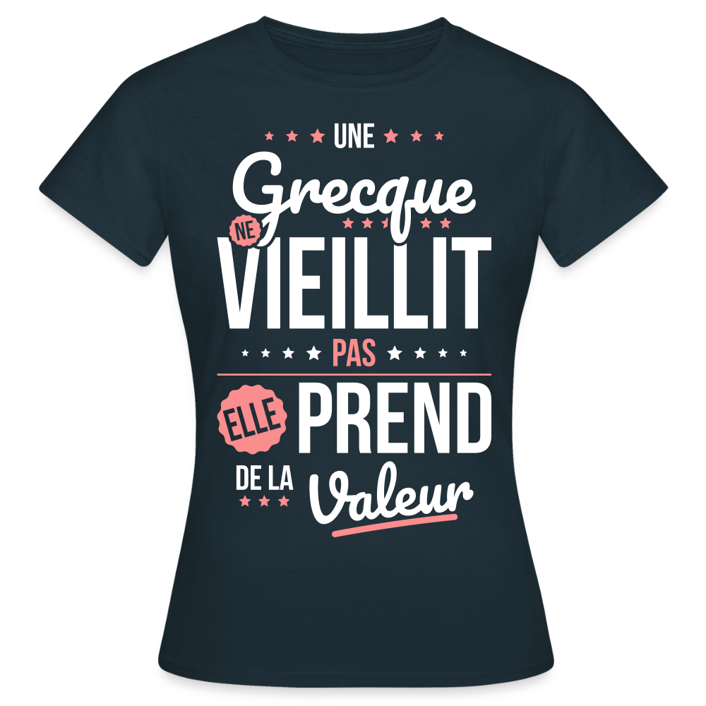 T-shirt Femme - Une Grecque ne vieillit pas - marine
