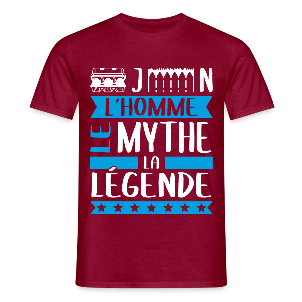 T-shirt homme Eugène rébus – L’homme, le mythe, la légende - rouge brique
