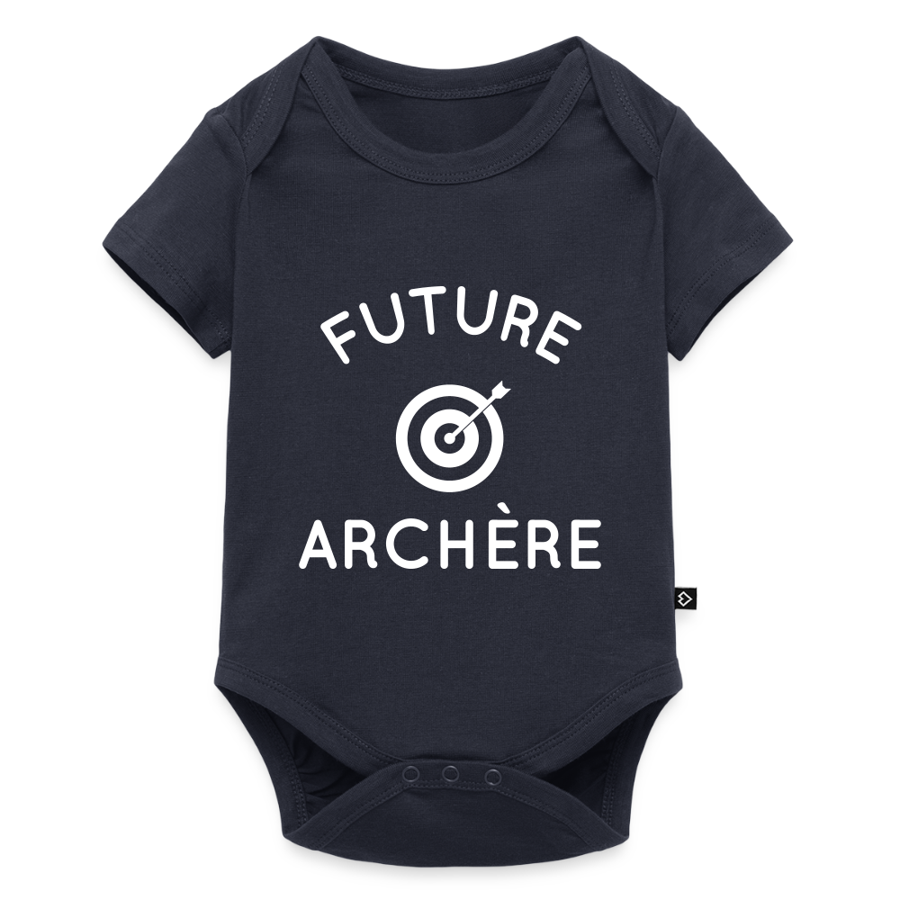 Body Bébé bio manches courtes - Future archère - bleu marine