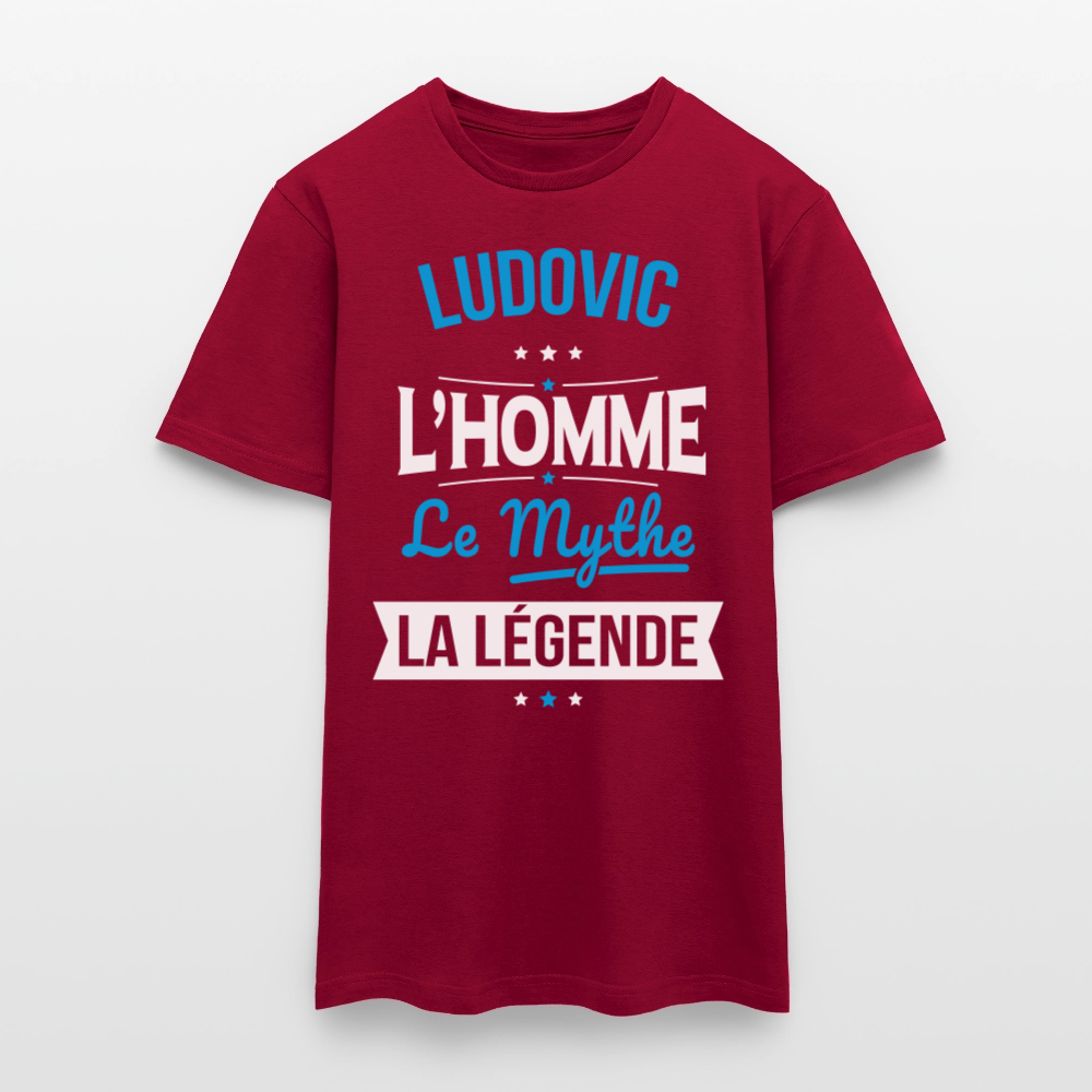 T-shirt Homme - Ludovic - l'Homme - le Mythe - la Légende - rouge brique