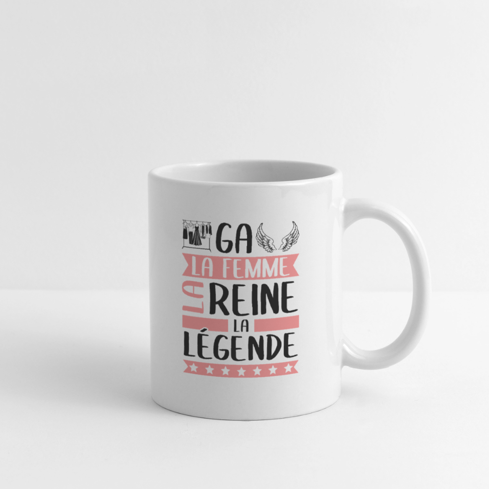 Mug blanc Abigaëlle rébus – La femme, la reine, la légende - blanc