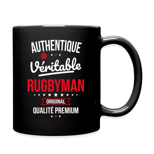 Mug uni - Authentique et véritable Rugbyman - noir