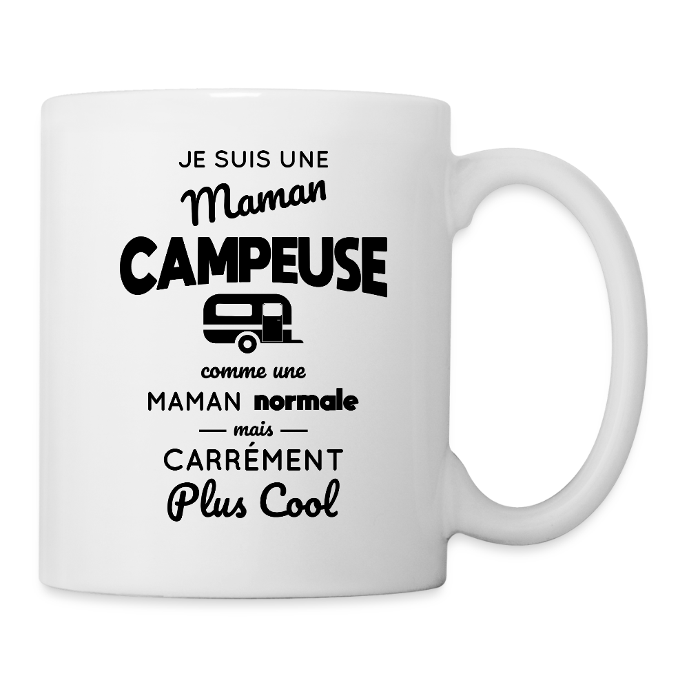 Mug blanc - Maman campeuse plus cool - blanc