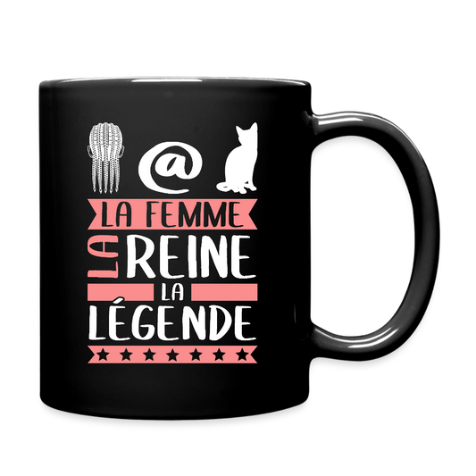 Mug uni Natacha rébus – La femme, la reine, la légende - noir
