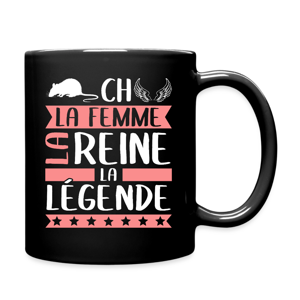 Mug uni Rachel rébus – La femme, la reine, la légende - noir