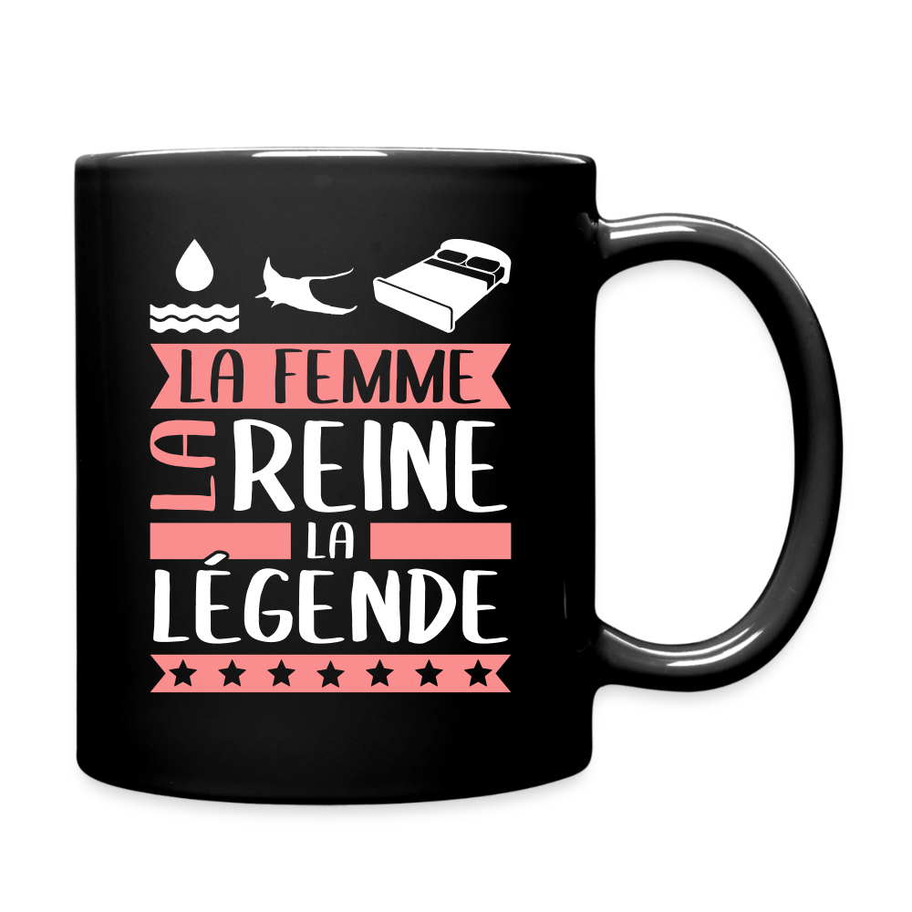 Mug uni Aurélie rébus – La femme, la reine, la légende - noir