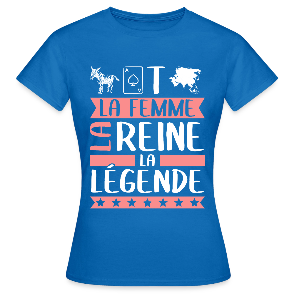 T-shirt femme Anastasie rébus – La femme, la reine, la légende - bleu royal