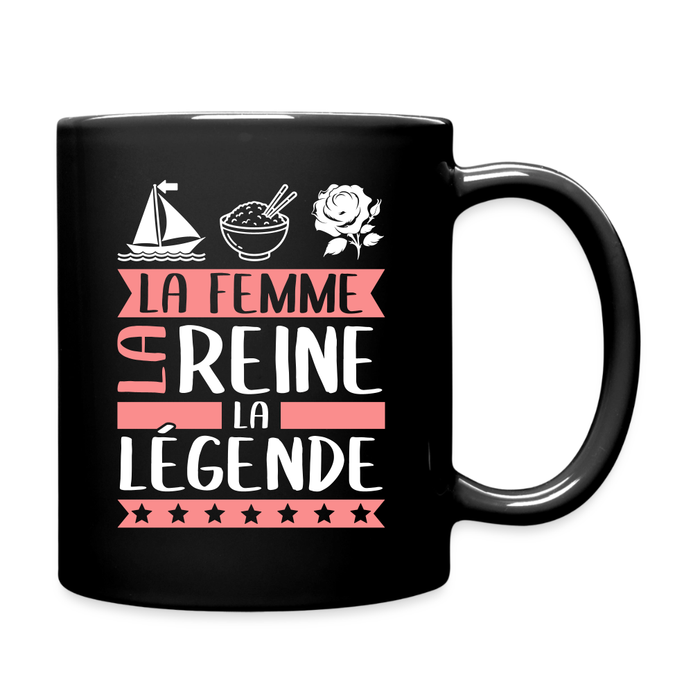 Mug uni Marie-Rose rébus – La femme, la reine, la légende - noir