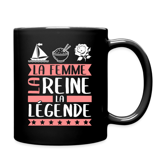 Mug uni Marie-Rose rébus – La femme, la reine, la légende - noir