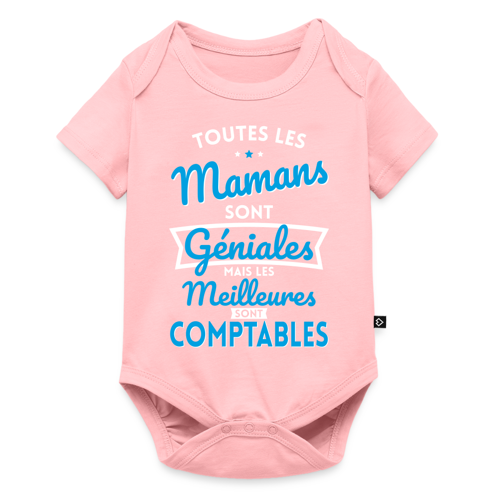 Body Bébé bio manches courtes - Mamans géniales - Les meilleures sont comptables - rose