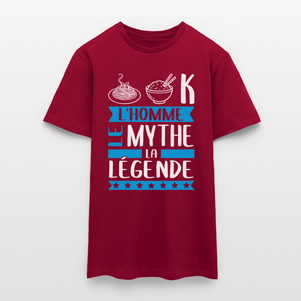 T-shirt homme Patrick rébus – L’homme, le mythe, la légende - rouge brique