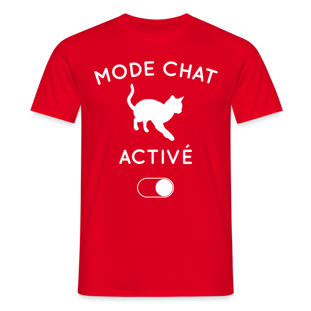 T-shirt Homme - Mode chat activé - rouge