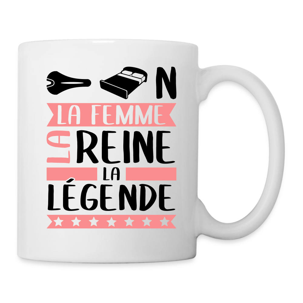 Mug blanc Céline rébus – La femme, la reine, la légende - blanc