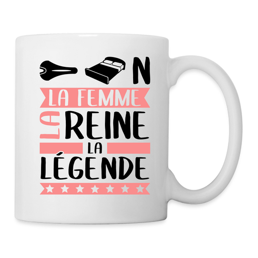 Mug blanc Céline rébus – La femme, la reine, la légende - blanc