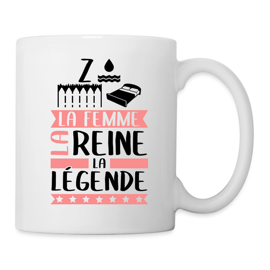 Mug blanc Zoélie rébus – La femme, la reine, la légende - blanc