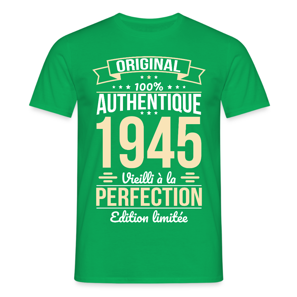 T-shirt Homme - Anniversaire 80 Ans - Original 1945 - vert
