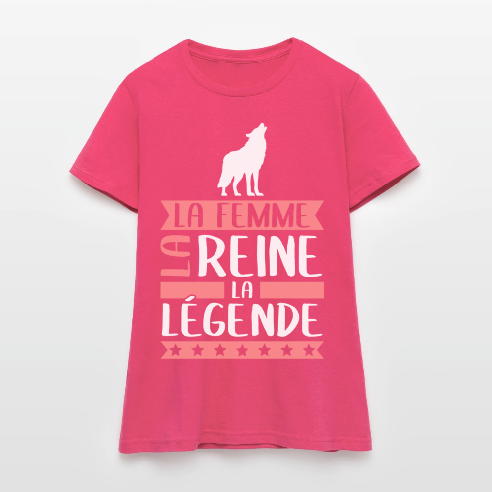 T-shirt femme Lou rébus – La femme, la reine, la légende - rose azalée