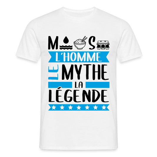 T-shirt homme coloris clair Maurice en rébus – L’homme, le mythe, la légende - blanc