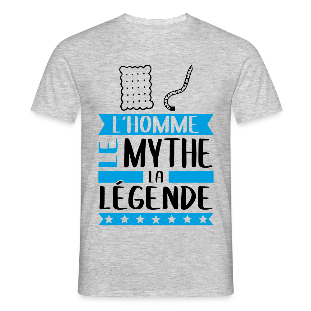 T-shirt homme coloris clair Luc en rébus – l’homme, le mythe, la légende - gris chiné