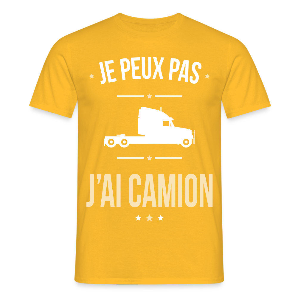 T-shirt Homme - Je peux pas j'ai Camion - jaune