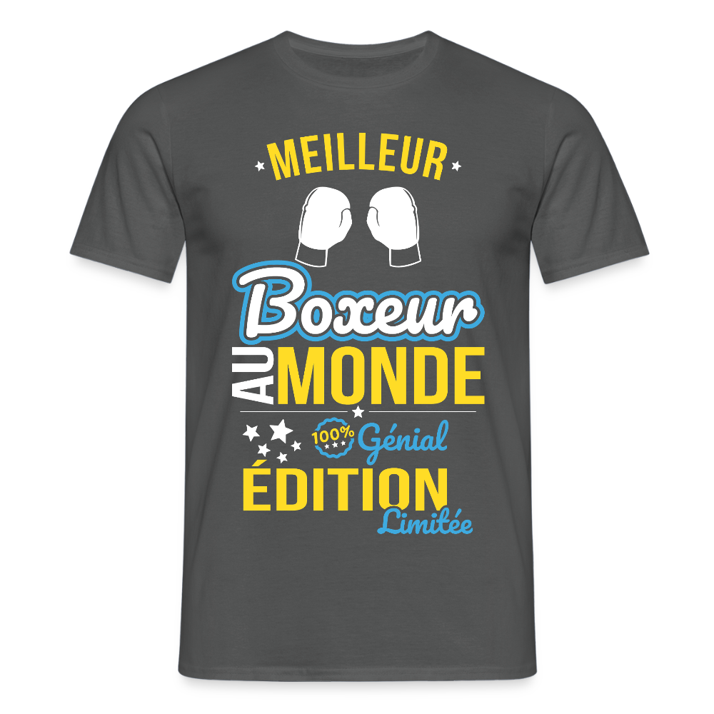 T-shirt Homme - Meilleur Boxeur au monde - 100% génial - charbon