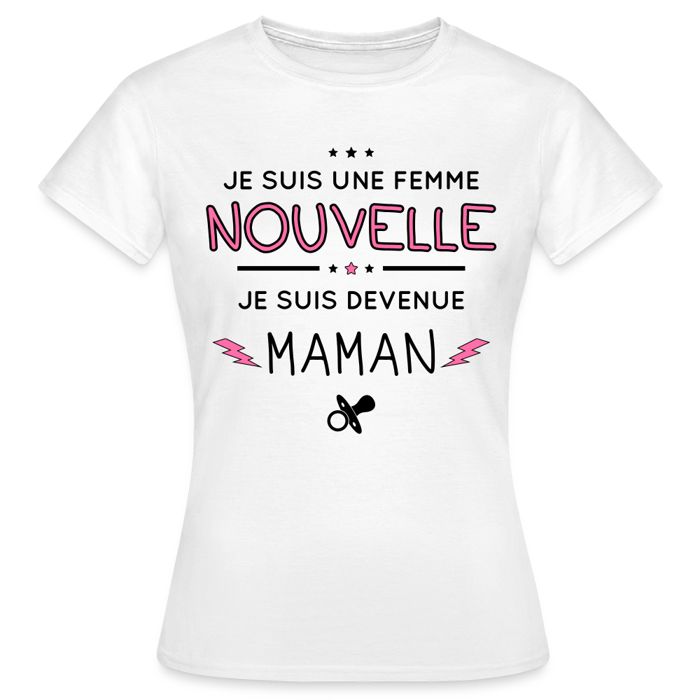 T-shirt Femme - Femme nouvelle - Maman - blanc