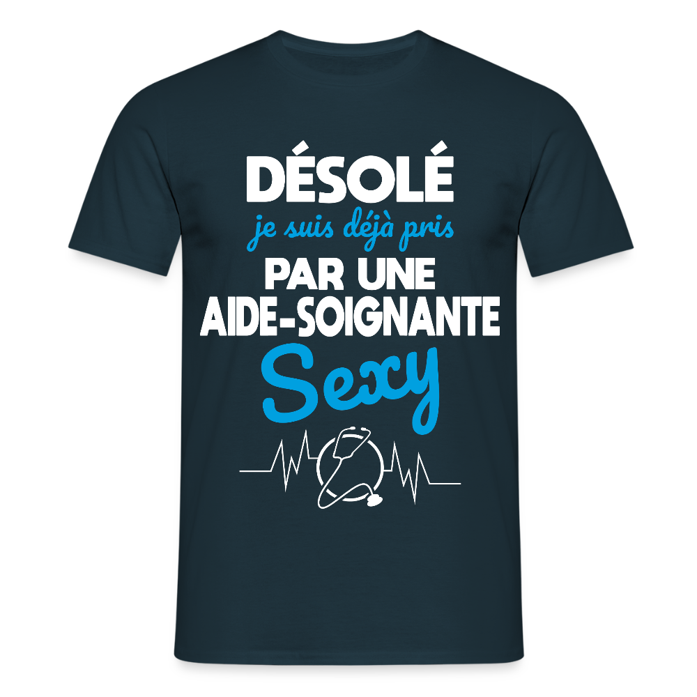 T-shirt Homme - Je suis déjà pris par une aide-soignante sexy - marine