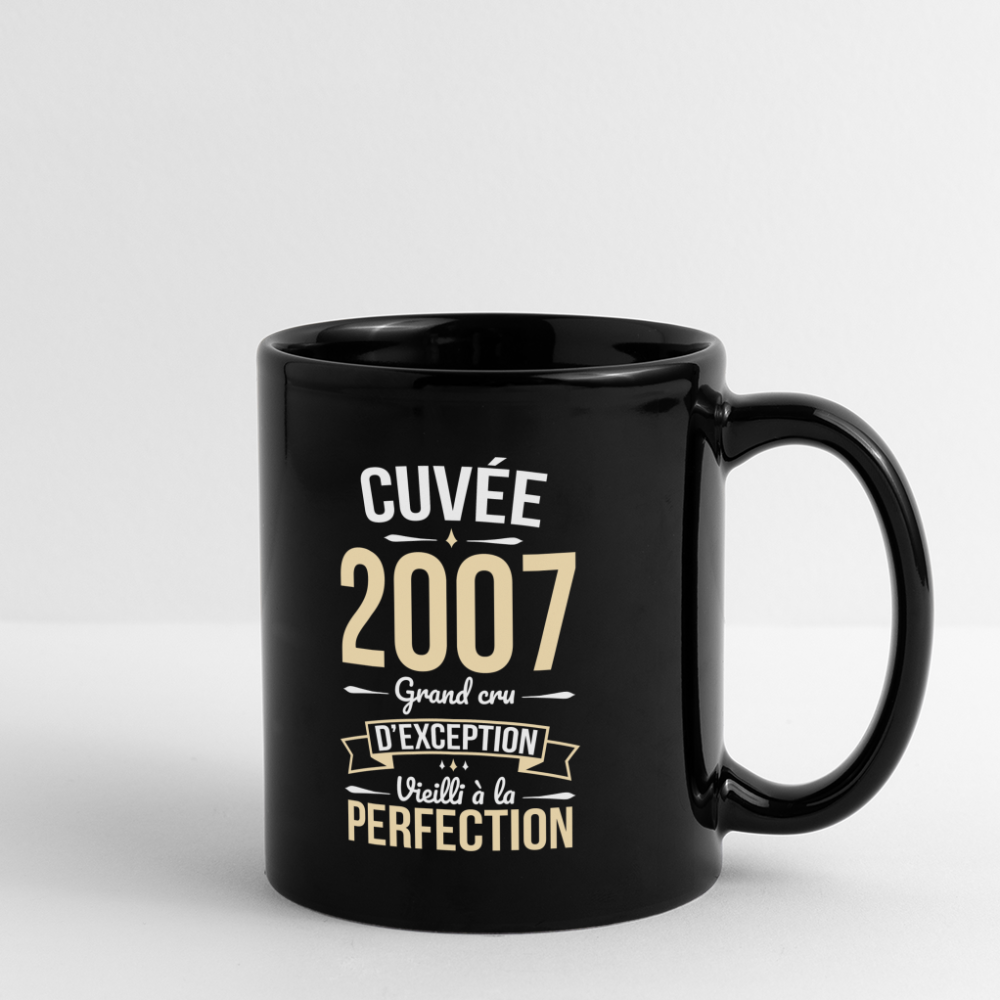 Mug uni - Anniversaire 18 Ans - Cuvée 2007 - noir