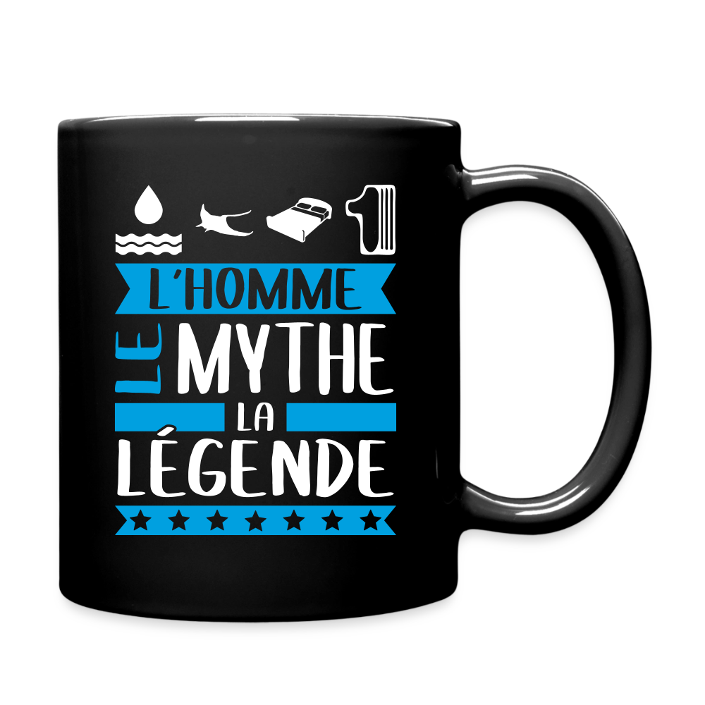 Mug uni Aurélien rébus – L’homme, le mythe, la légende - noir
