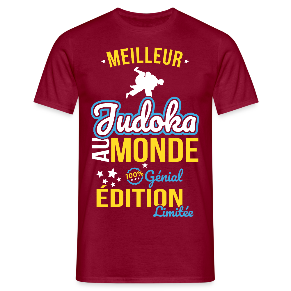 T-shirt Homme - Meilleur Judoka au monde - 100% génial - rouge brique
