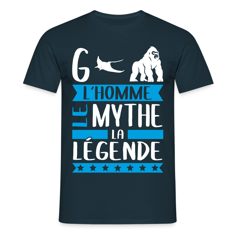 T-shirt homme Grégory rébus – L’homme, le mythe, la légende - marine